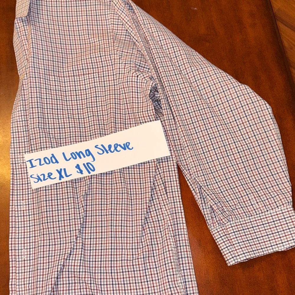 Izod Multicolor Checkered Long Sleeve Shirt